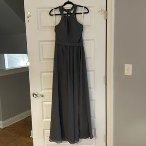 Azazie Grey Halter Bridesmaid Dress Size A4